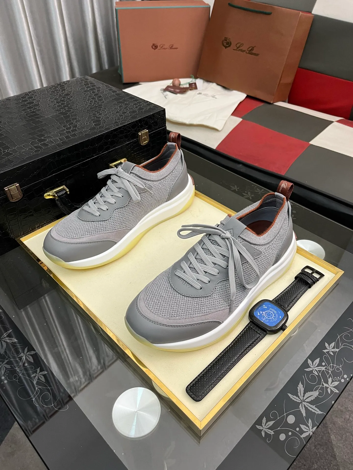 Men's men's shoes💰620⌚️⌚️Loro Piana - Loro Piana LP classic casual shoes, men's lace-up casual shoes and sneakers, high-quality lightweight and comfortable fabrics, suitable for outdoor leisure, the color is young and energetic, the upper is imported deerskin from Italy, it is great with sportswear or casual suits! Code number: 38-446️⃣Colors available